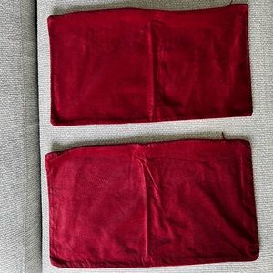 Pair of Cost Plus World Market Red Velvet Lumbar Pillow COVERS